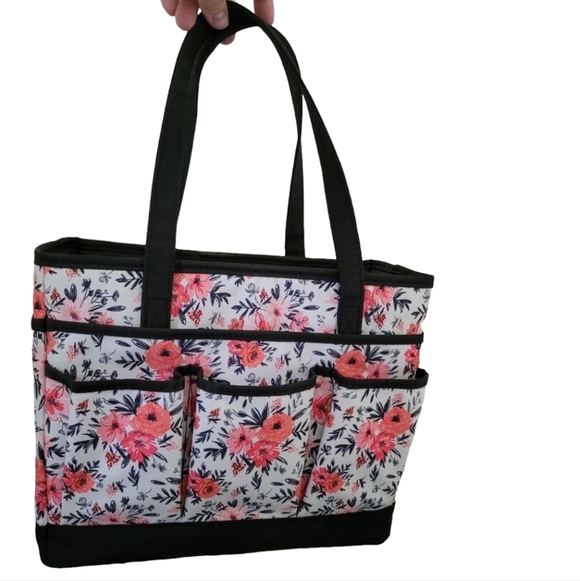 Handbags - Medium Floral Bag With Five Pockets